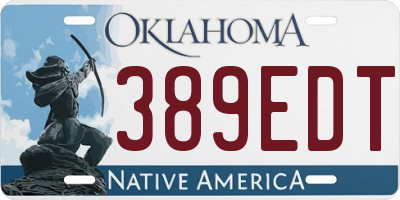 OK license plate 389EDT