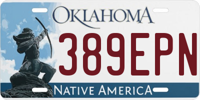 OK license plate 389EPN