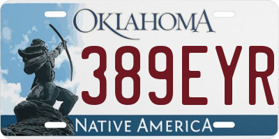 OK license plate 389EYR