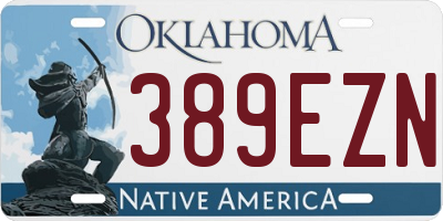 OK license plate 389EZN