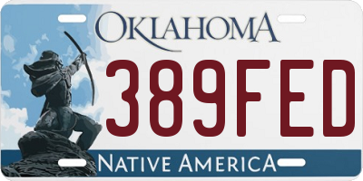 OK license plate 389FED