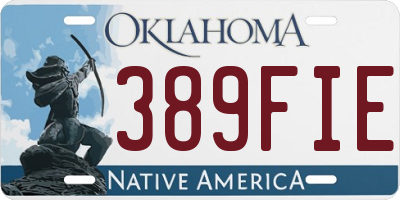 OK license plate 389FIE