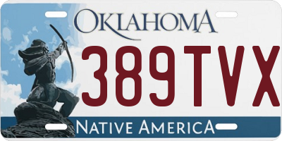OK license plate 389TVX