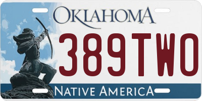 OK license plate 389TWO