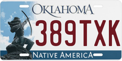 OK license plate 389TXK
