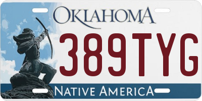 OK license plate 389TYG
