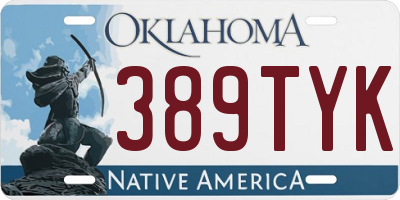 OK license plate 389TYK