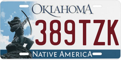 OK license plate 389TZK