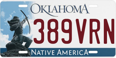 OK license plate 389VRN