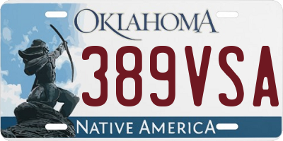 OK license plate 389VSA