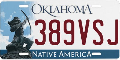 OK license plate 389VSJ
