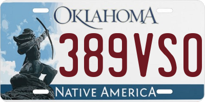OK license plate 389VSO