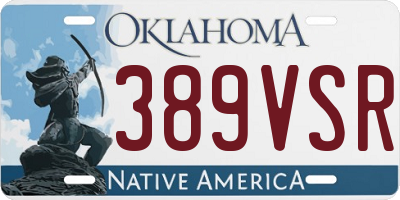 OK license plate 389VSR