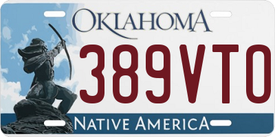 OK license plate 389VTO