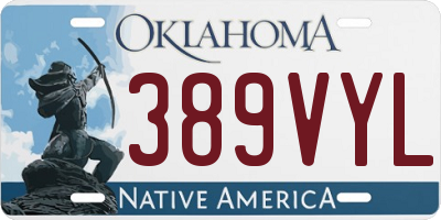OK license plate 389VYL