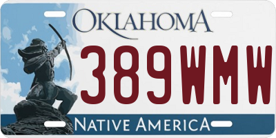 OK license plate 389WMW