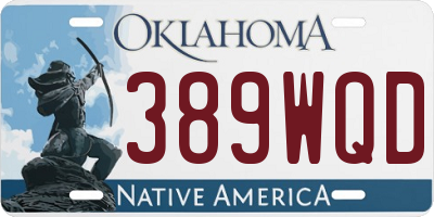 OK license plate 389WQD