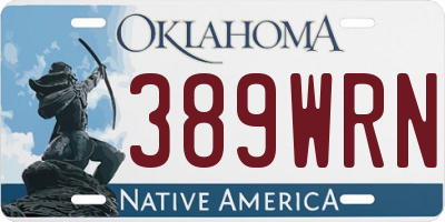 OK license plate 389WRN