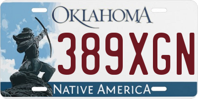 OK license plate 389XGN