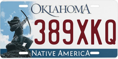 OK license plate 389XKQ