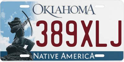 OK license plate 389XLJ