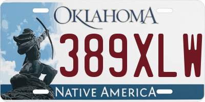 OK license plate 389XLW