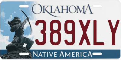 OK license plate 389XLY
