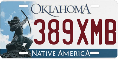 OK license plate 389XMB