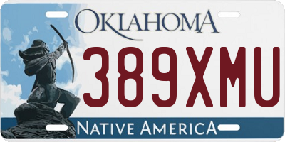 OK license plate 389XMU