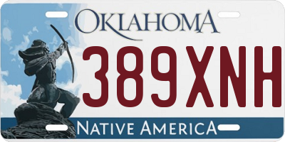OK license plate 389XNH
