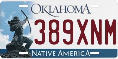 OK license plate 389XNM