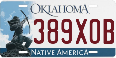OK license plate 389XOB