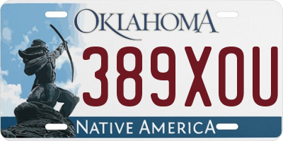 OK license plate 389XOU