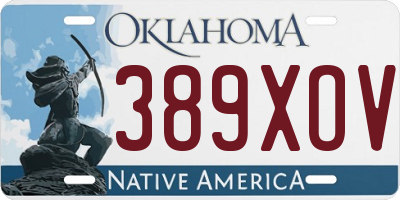 OK license plate 389XOV