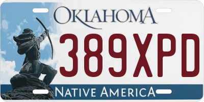 OK license plate 389XPD