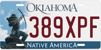 OK license plate 389XPF