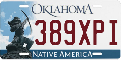 OK license plate 389XPI