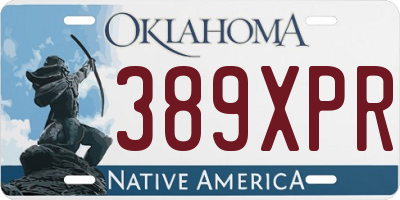 OK license plate 389XPR