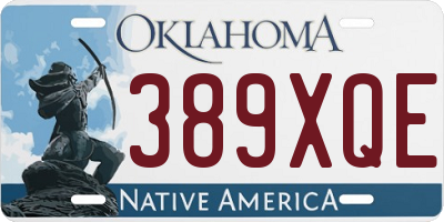 OK license plate 389XQE
