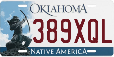 OK license plate 389XQL