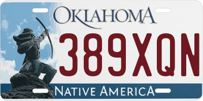 OK license plate 389XQN