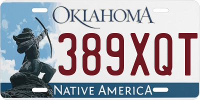 OK license plate 389XQT