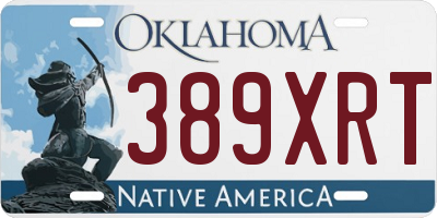 OK license plate 389XRT