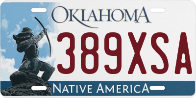 OK license plate 389XSA
