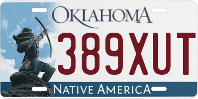 OK license plate 389XUT