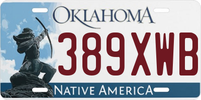 OK license plate 389XWB