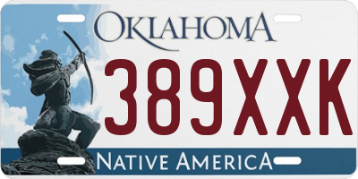 OK license plate 389XXK