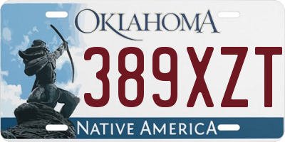 OK license plate 389XZT