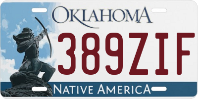 OK license plate 389ZIF