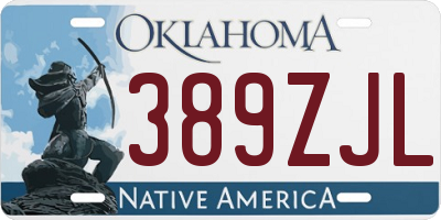OK license plate 389ZJL